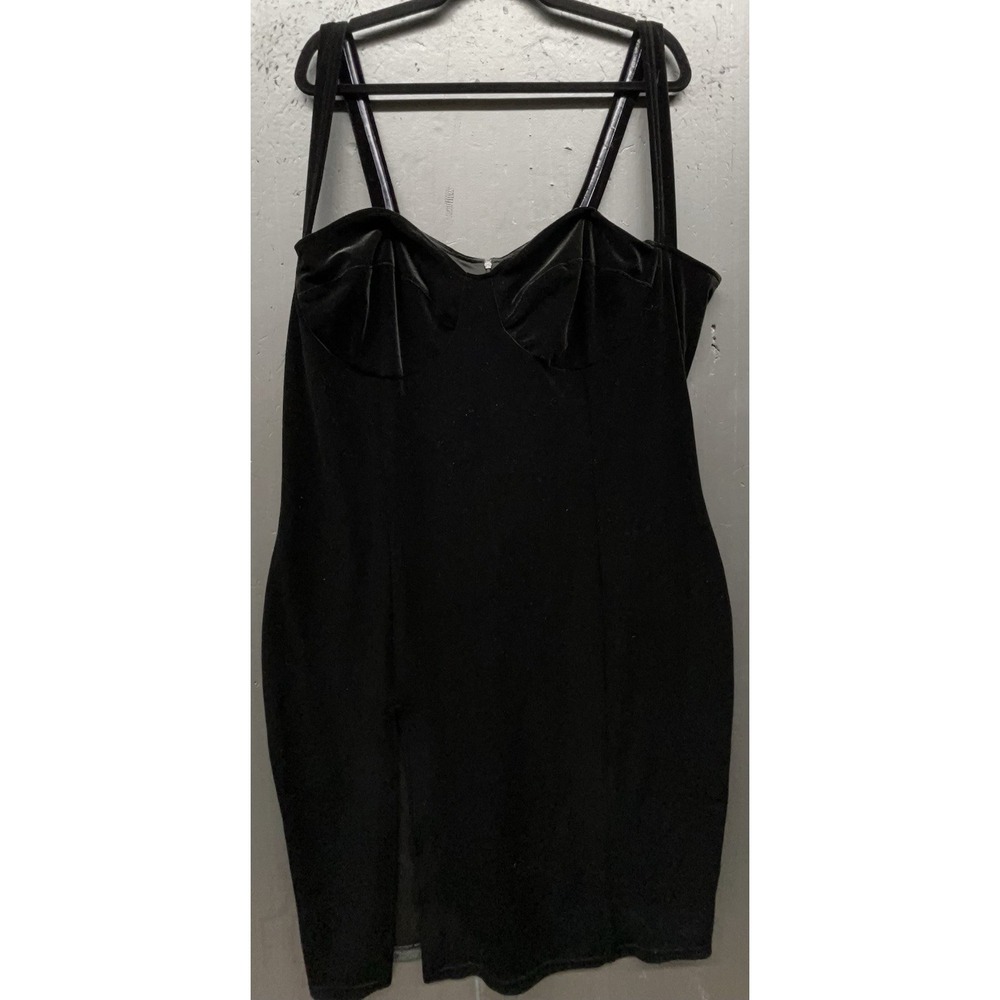 Black Velvet Dress 4XL‎ Sleeveless Slit Cocktail Party Elegant Dark Fairy New